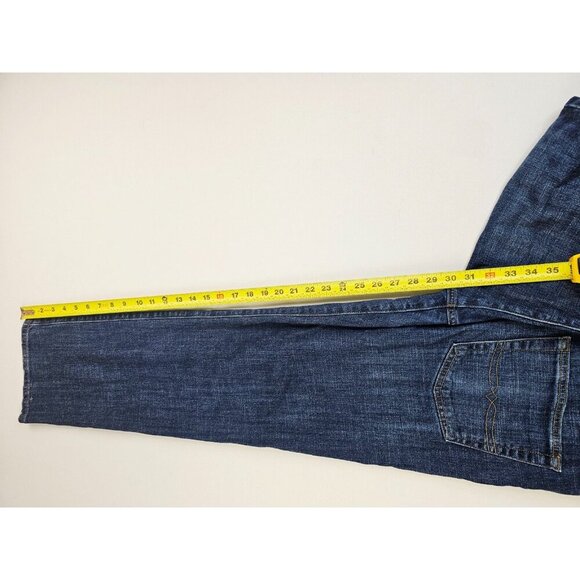 Lucky Brand Size 38X30 Mens 221 Straight Blue Denim 5 Pocket Logo Tag Jeans - Picture 7 of 13
